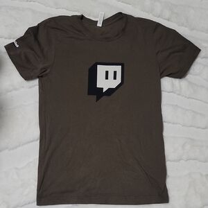 Twitch Logo Men's Brown Crew Neck T-Shirt